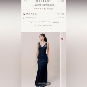 Revelry Dakota Royal Blue Velvet Bridesmaid Dress